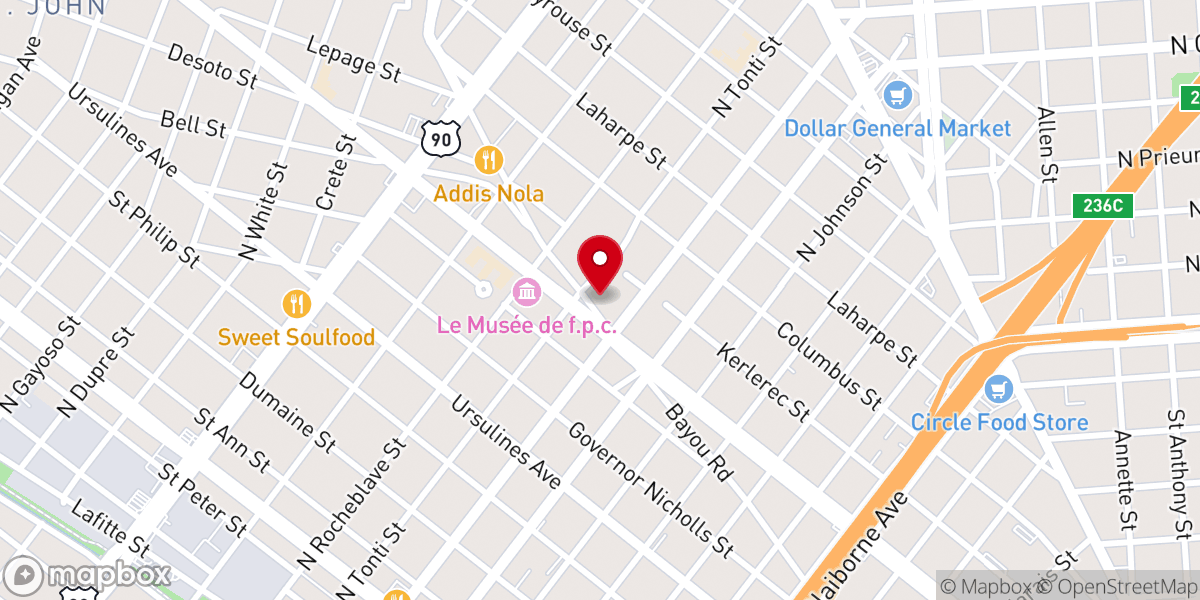 Map showing location of Faith Works