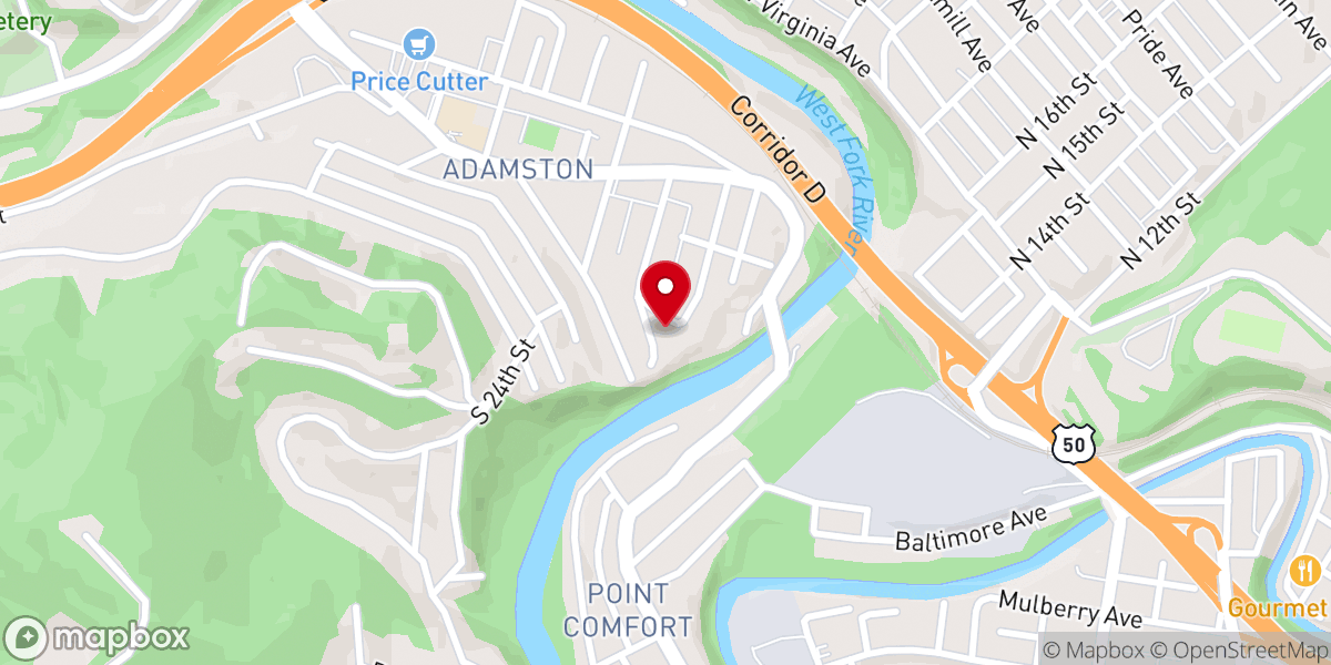 Map showing location of Calvary United Methodist Church