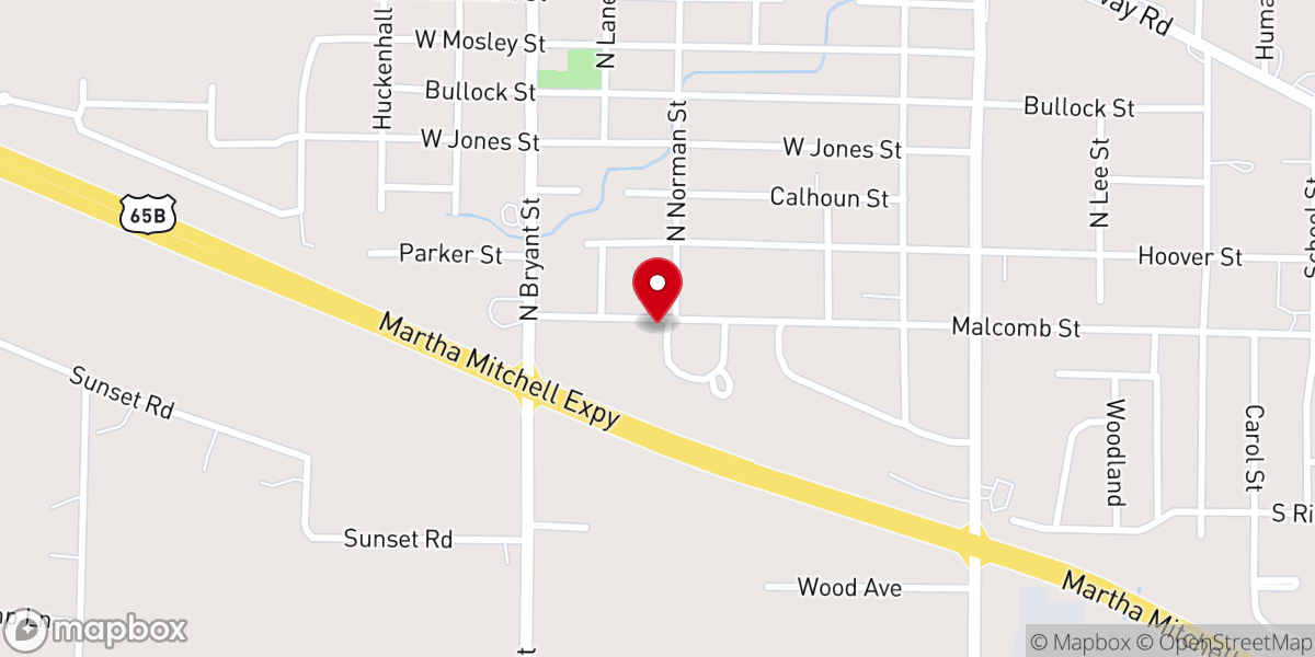 Map showing location of St. Andrew Missionary Baptist Church
