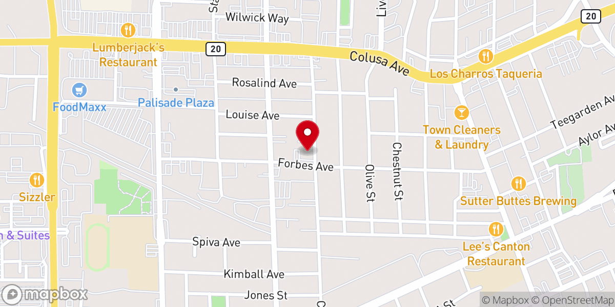 Map showing location of First Lutheran Church