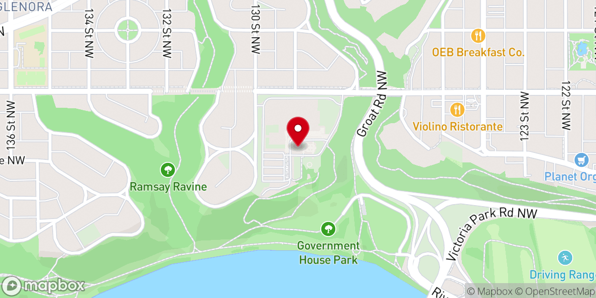 Map showing location of Government House