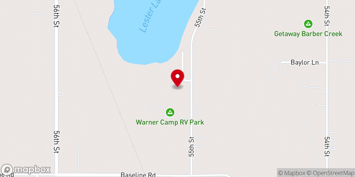 Map showing location of Warner Camp