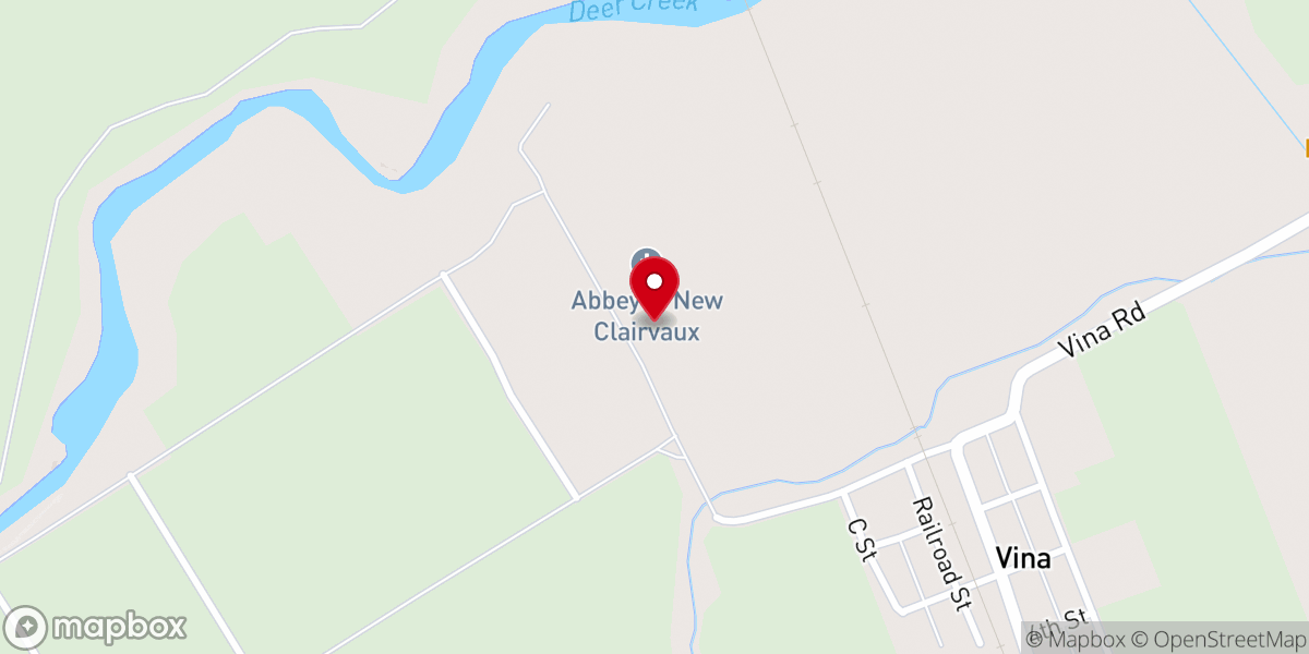 Map showing location of Abbey of New Clairvaux