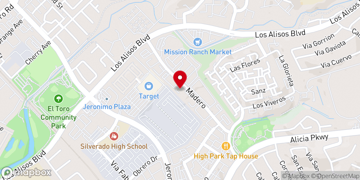 Map showing location of Saddleback Covenant Church