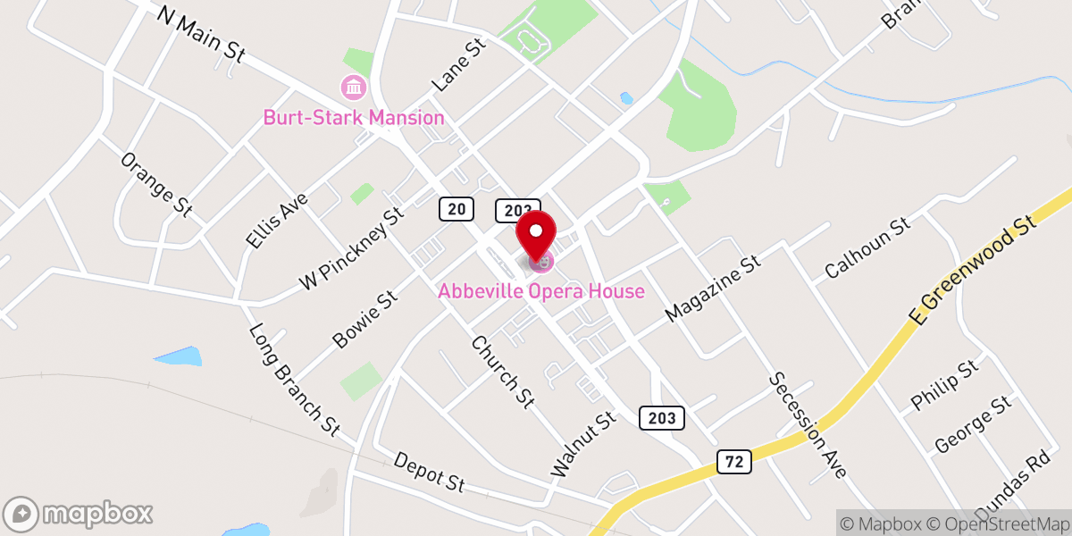 Map showing location of Abbeville Opera House