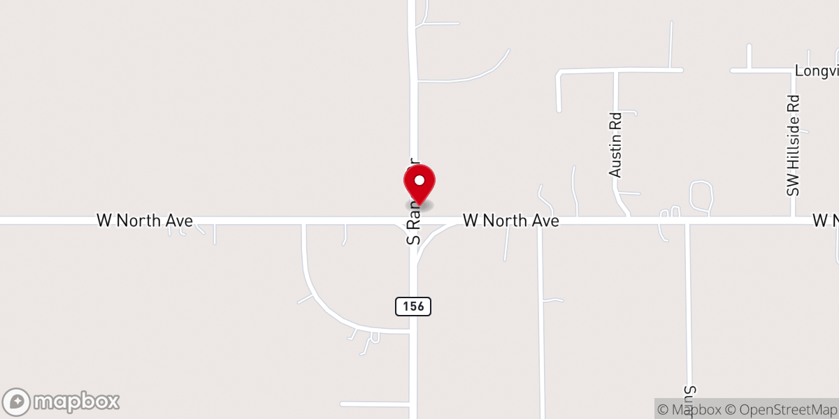 Map showing location of Ranch Drive Baptist Church