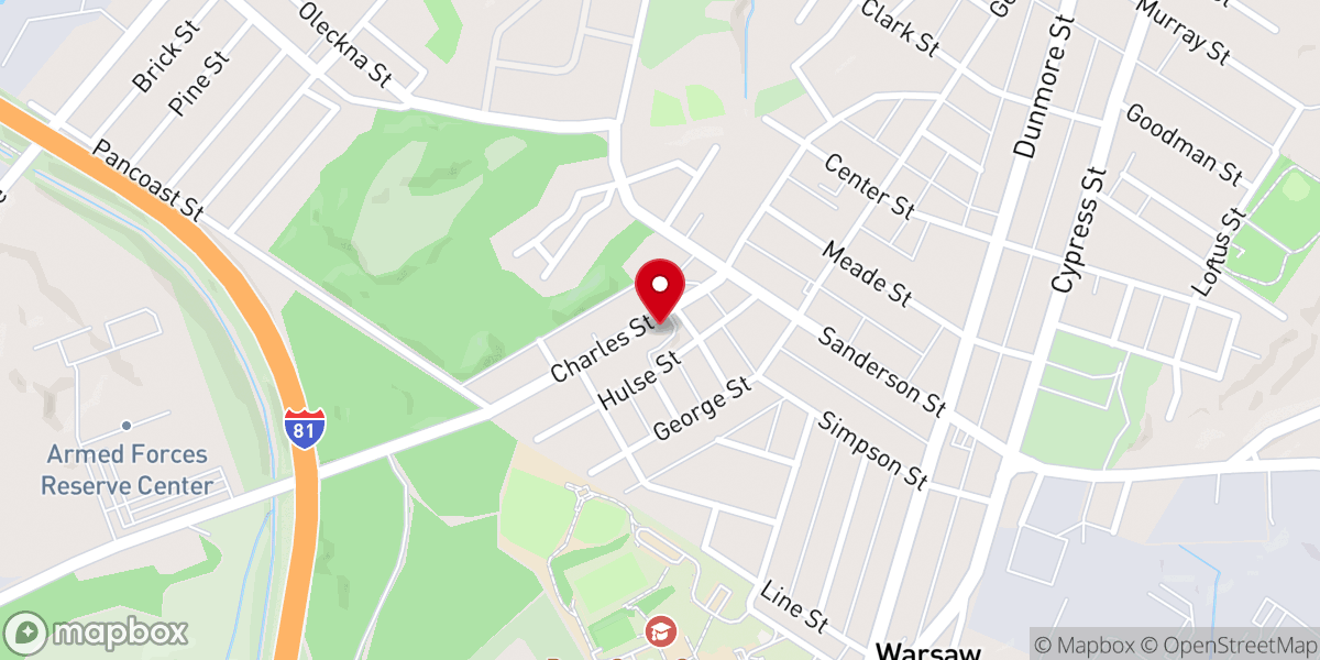 Map showing location of Throop United Methodist Church