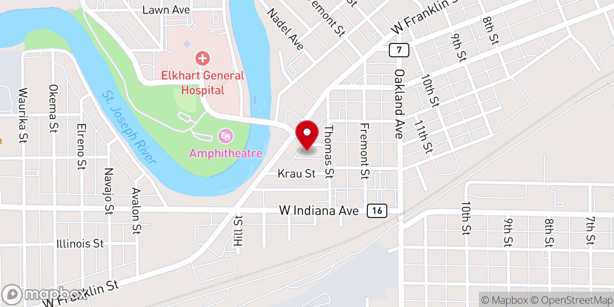 Map showing location of Westside Assembly of God