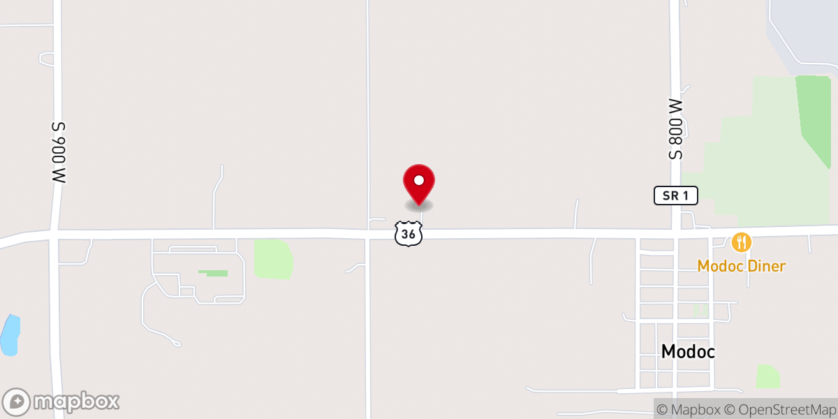 Map showing location of New Life Church of Modoc