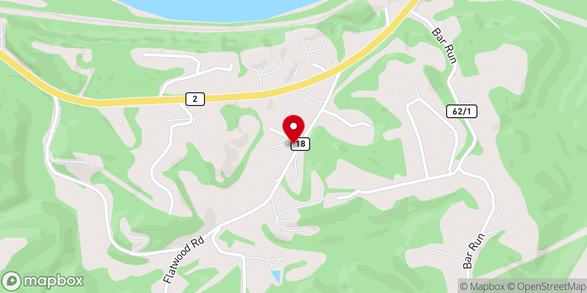 Map showing location of Ravenswood Freewill Baptist Church