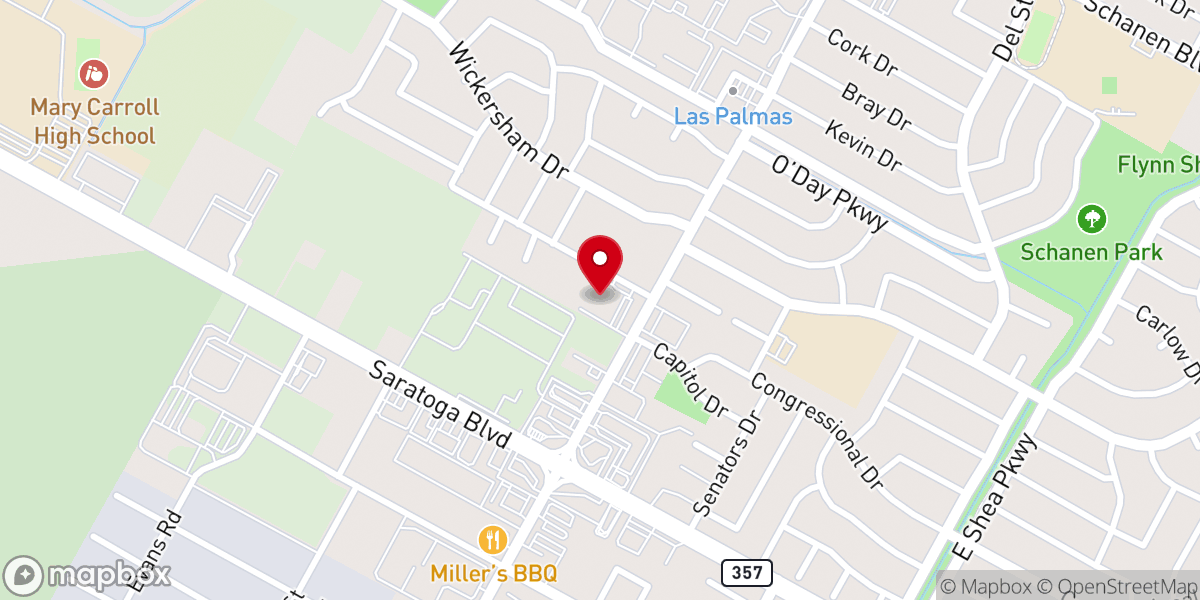Map showing location of Summit Church Texas