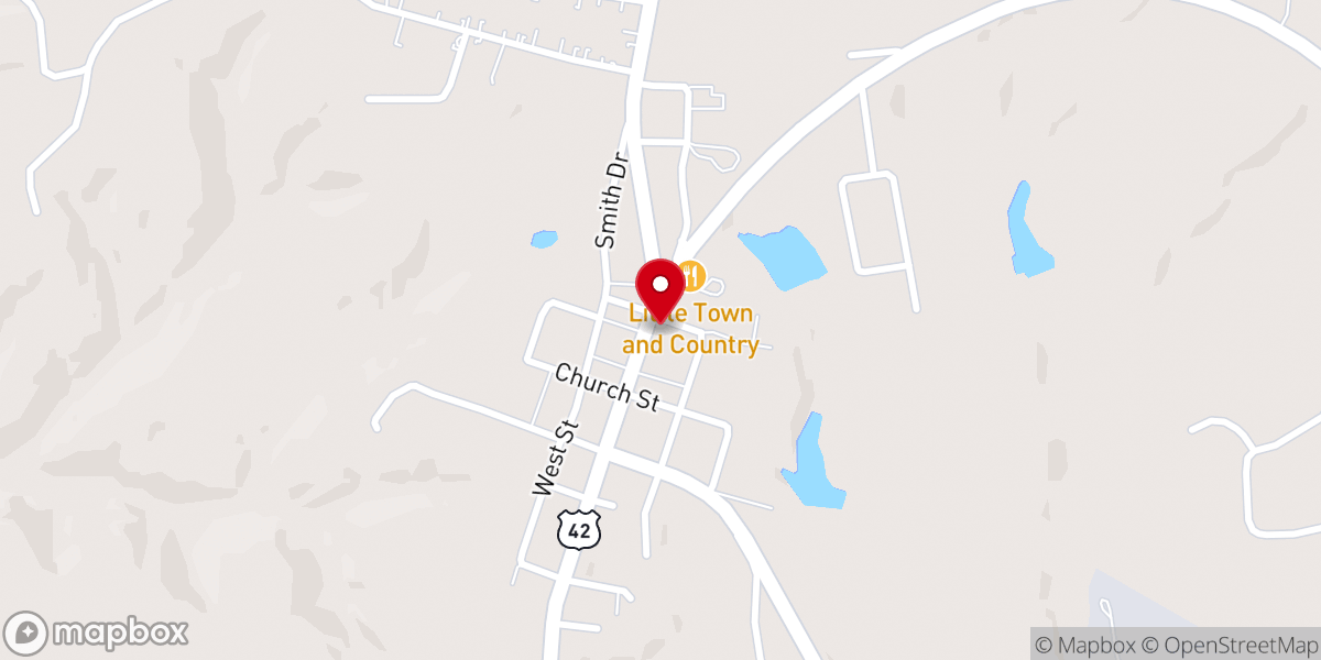 Map showing location of Bedford Christian Church