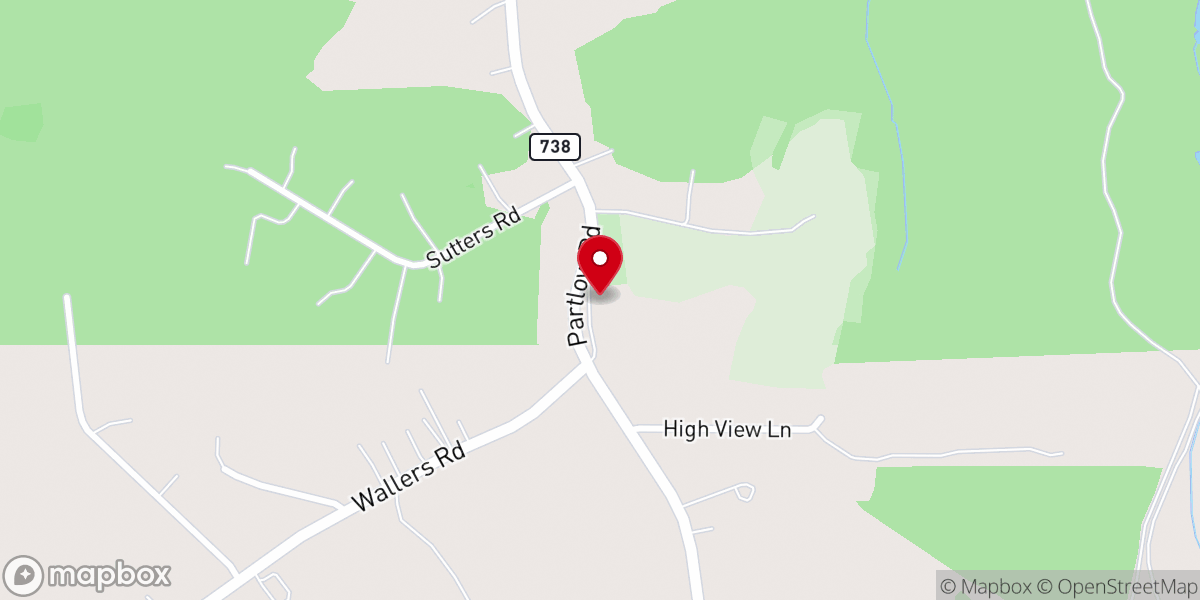 Map showing location of Wallers Baptist Church