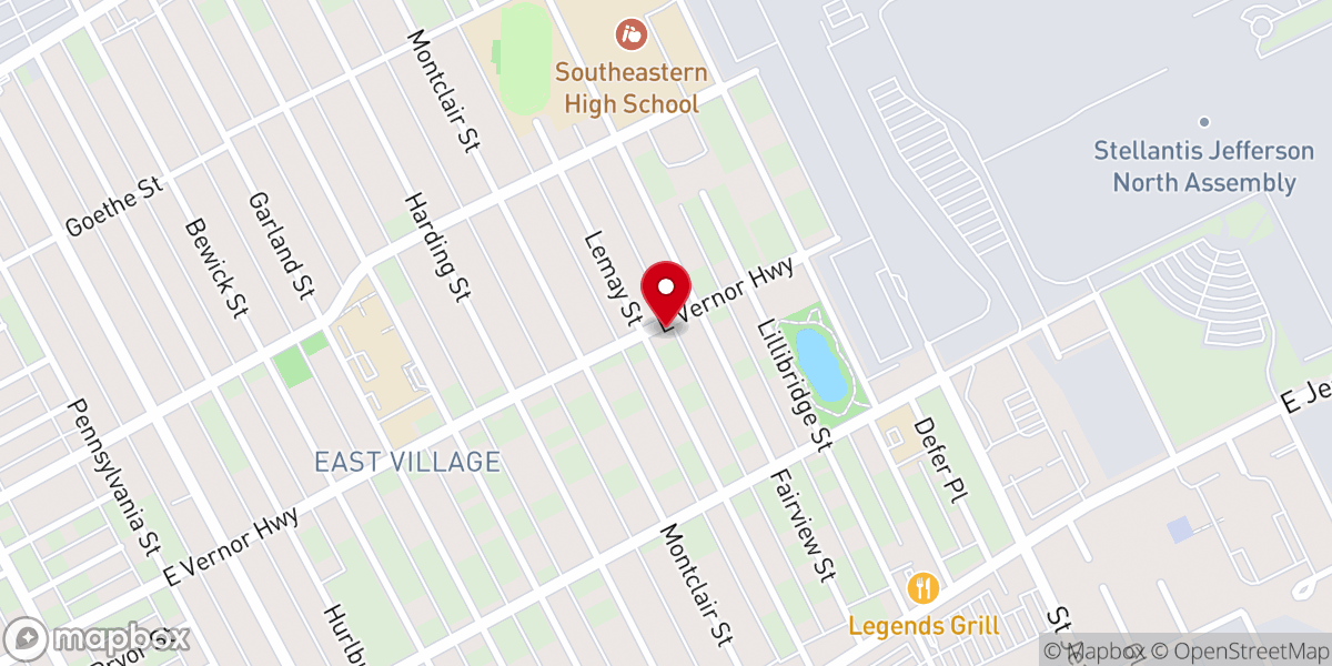 Map showing location of St. Stephens Missionary Baptist Church