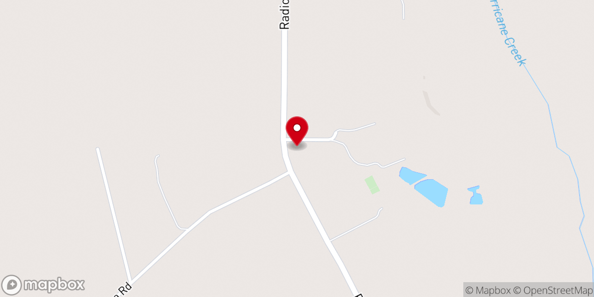 Map showing location of New Union Baptist Church
