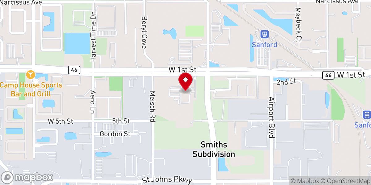 Map showing location of Central Church