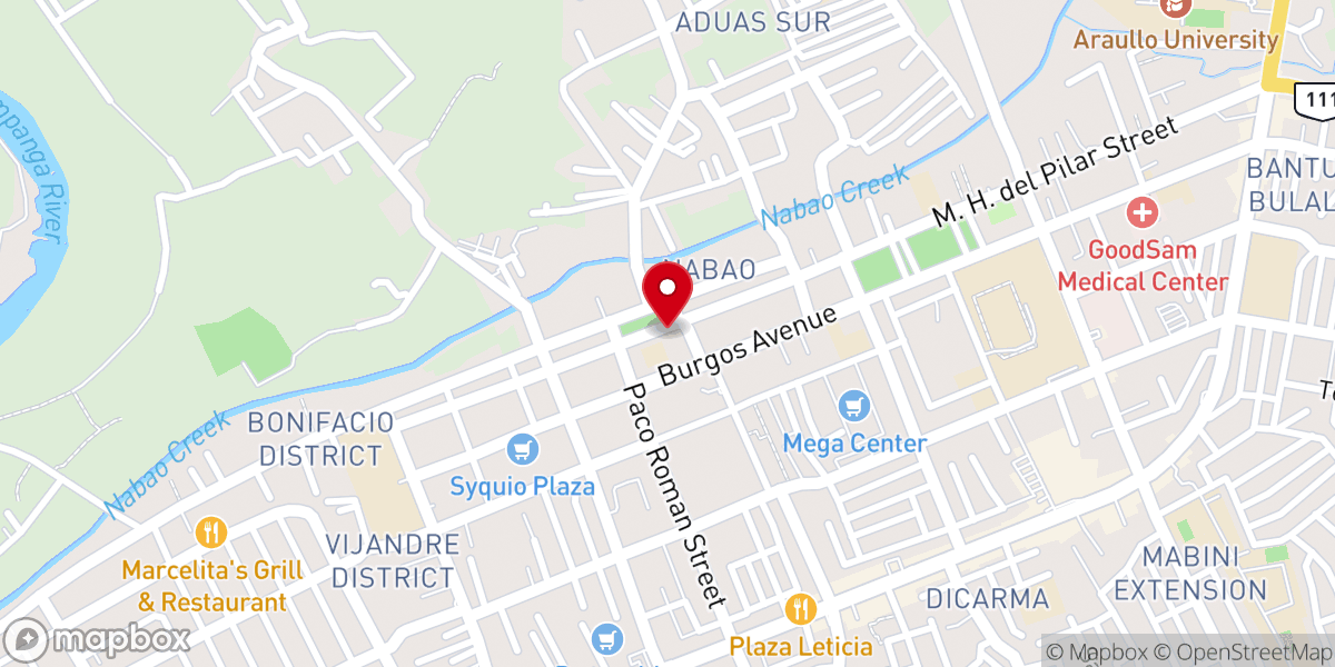 Map showing location of Saint Nicholas of Tolentino Parish Cathedral (Diocese of Cabanatuan)