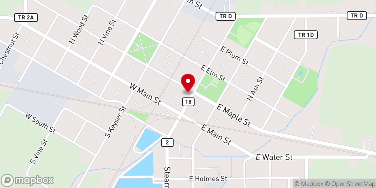 Map showing location of Deshler United Methodist Church