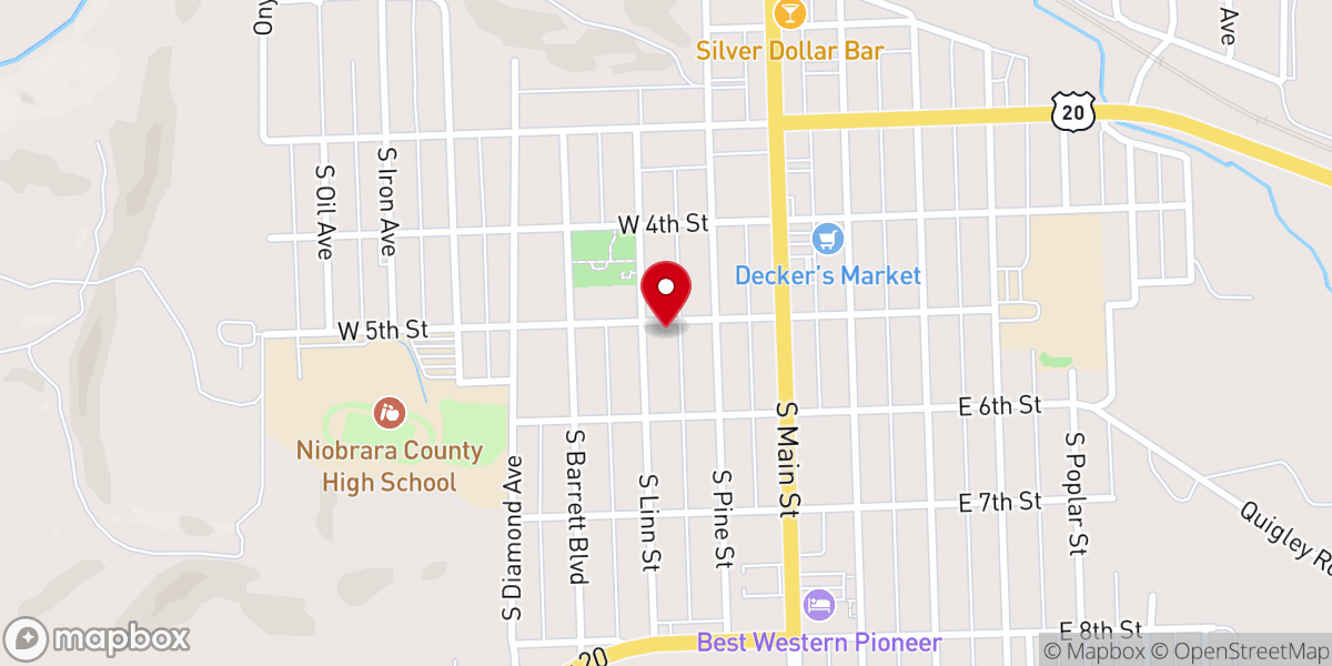 Map showing location of St. Paul Lutheran Church