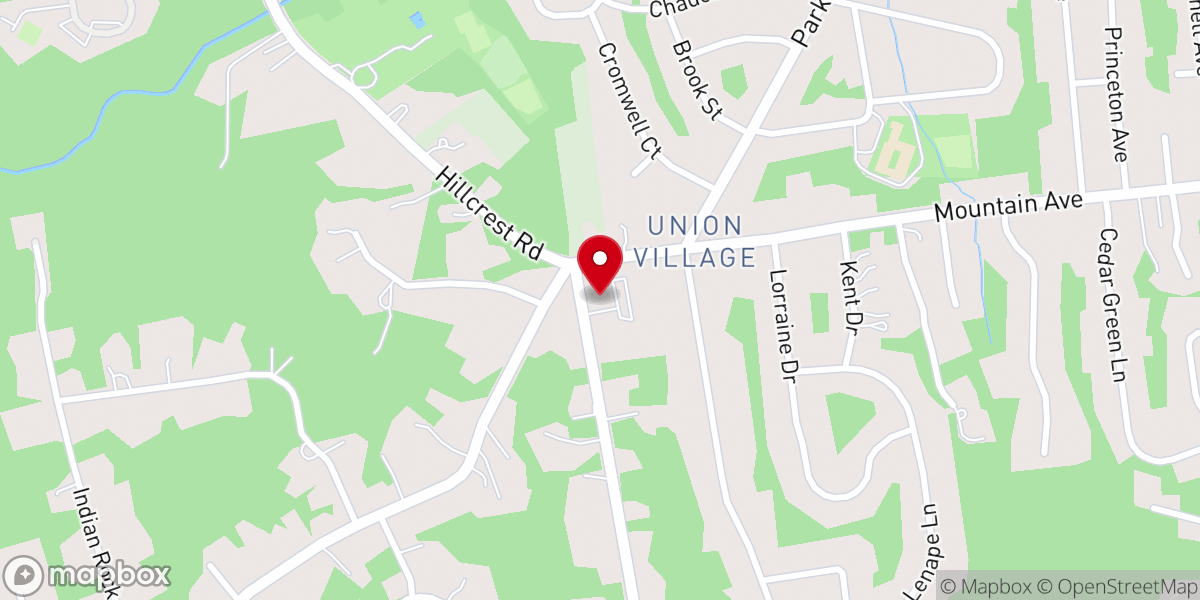 Map showing location of Union Village United Methodist Church