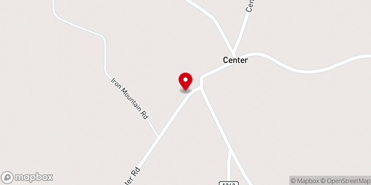 Map showing location of Center United Methodist Church