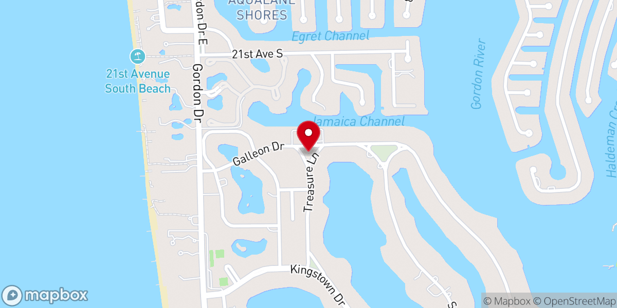 Map showing location of Trinity by-the-Cove Episcopal Church