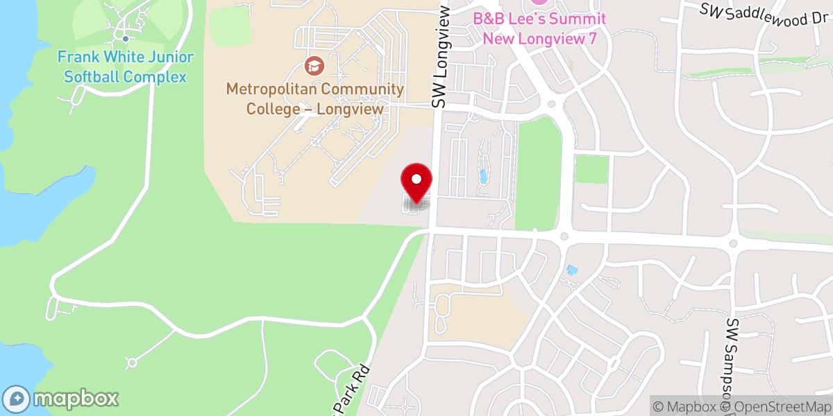 Map showing location of Longview Chapel Christian Church