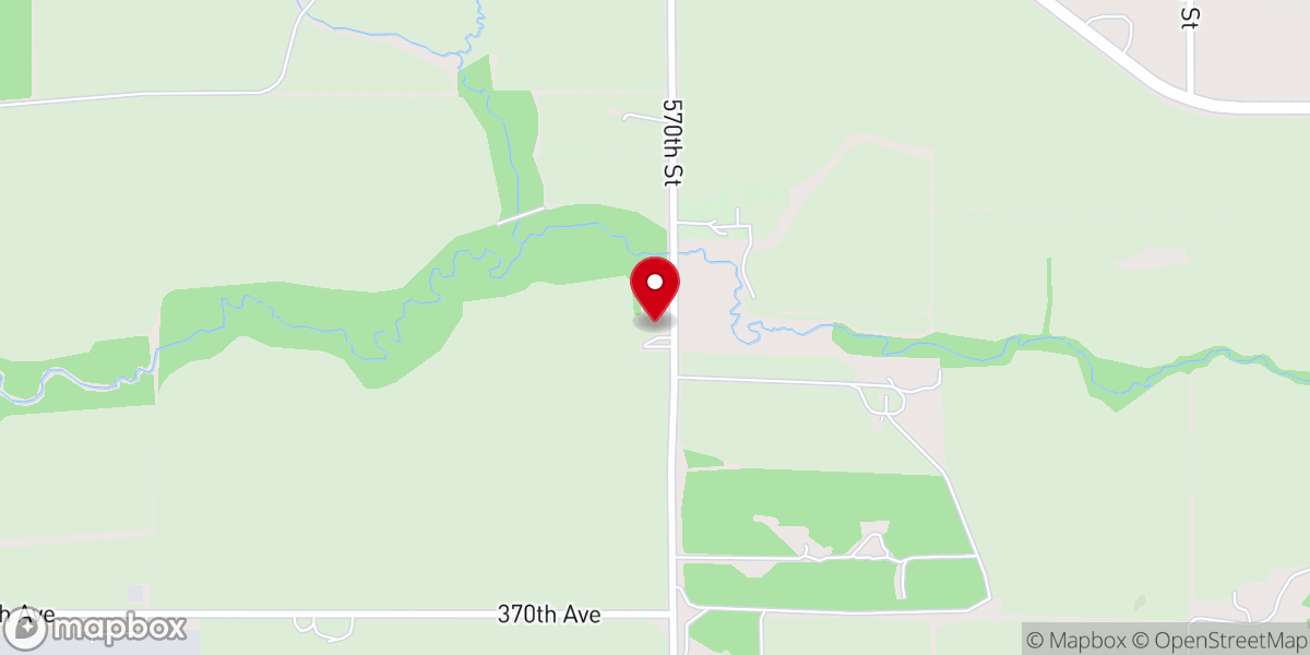 Map showing location of Little Elk Creek Lutheran Church
