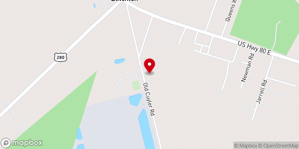 Map showing location of Miles Branch Church