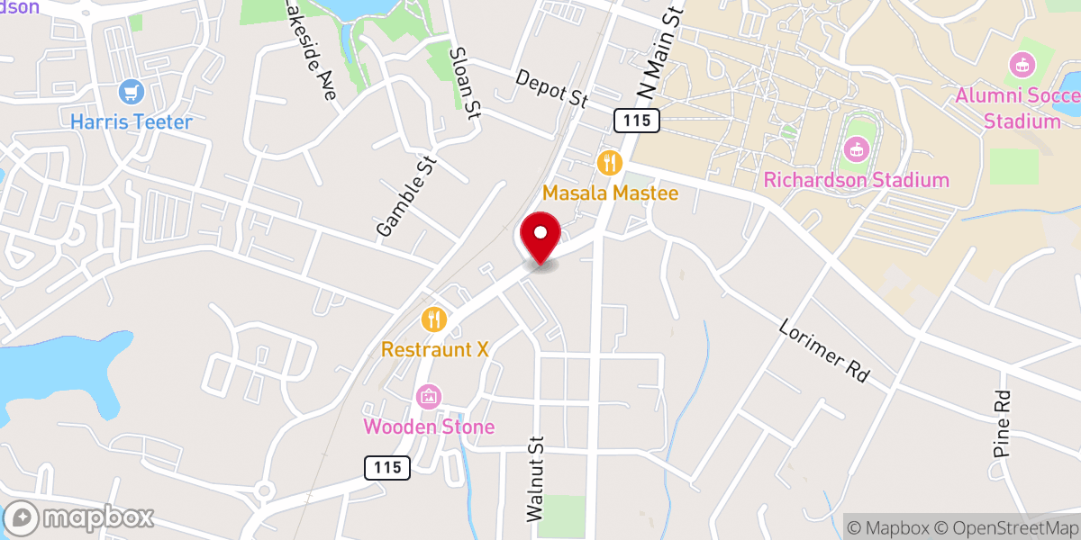 Map showing location of Davidson United Methodist Church