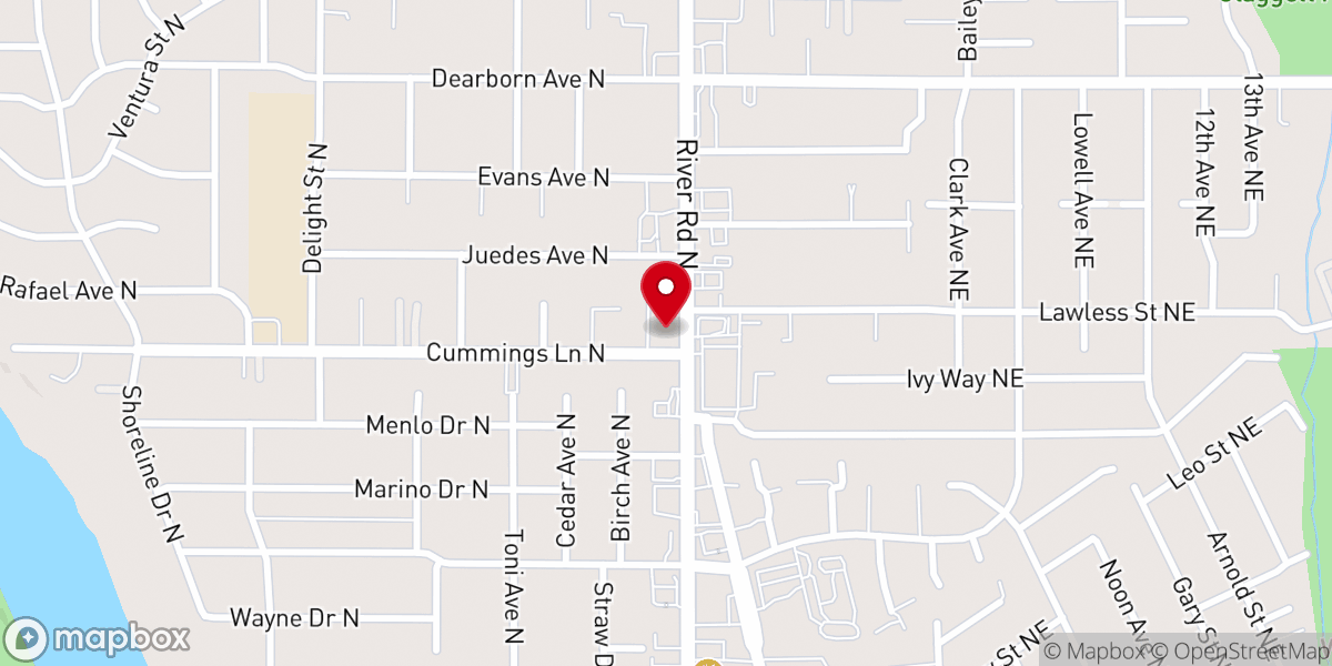 Map showing location of Keizer Community Food Bank