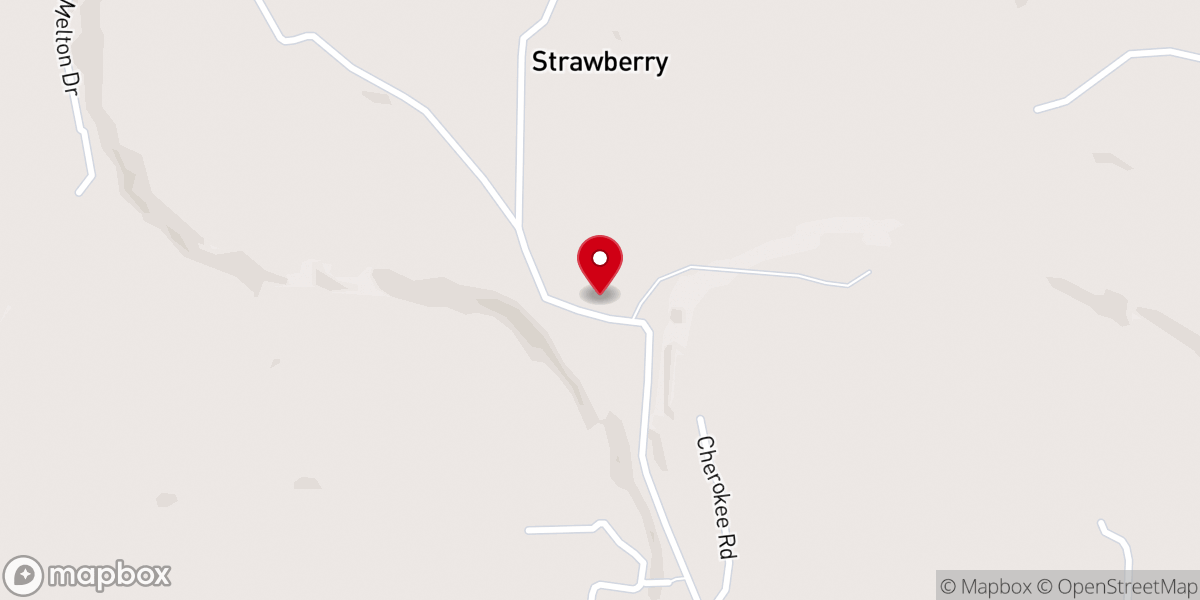 Map showing location of Strawberry Assembly of God Church