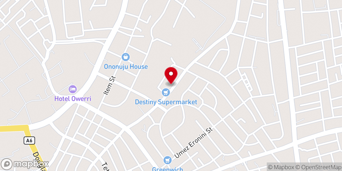 Map showing location of HOPEWAY THE-BRIDGE CHURCH OWERRI