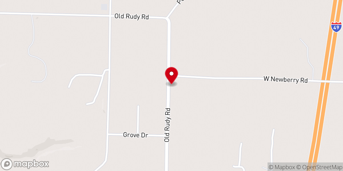 Map showing location of Newberry Church