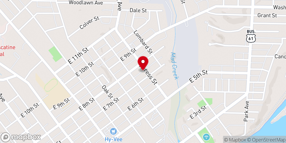 Map showing location of Glad Tidings Church