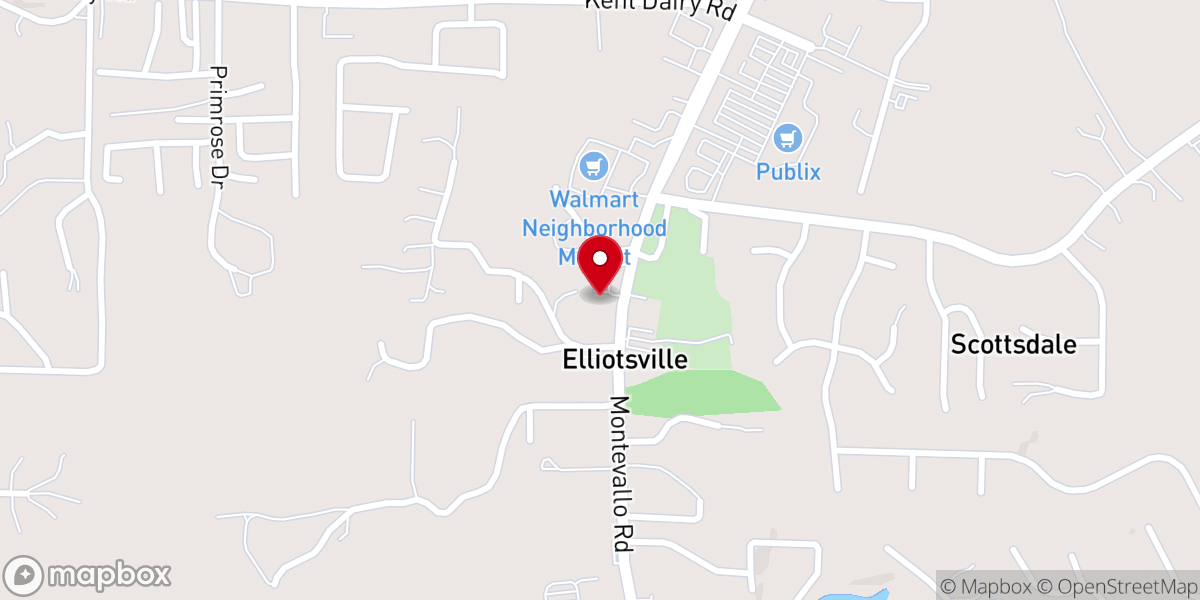 Map showing location of Calvary Chapel Alabaster