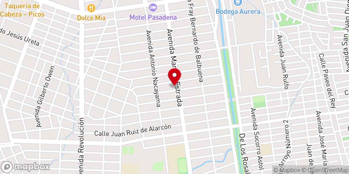 Map showing location of Parroquia De San Juan Bosco y Santa Juana de Lestonac