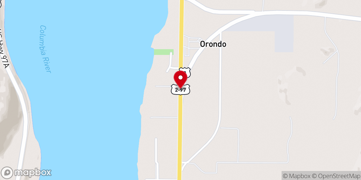 Map showing location of Orondo