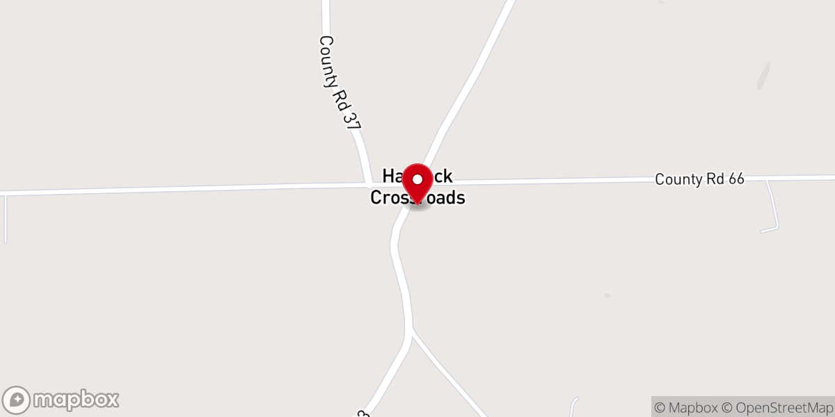 Map showing location of Hancock Church