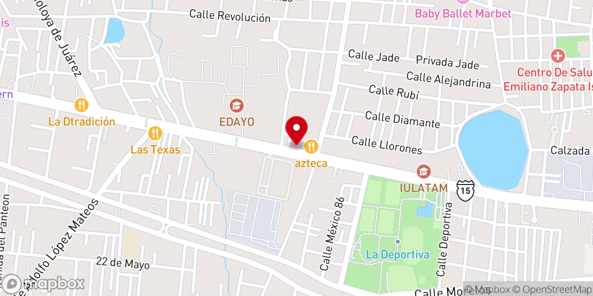Map showing location of Iglesia Restauración Toluca
