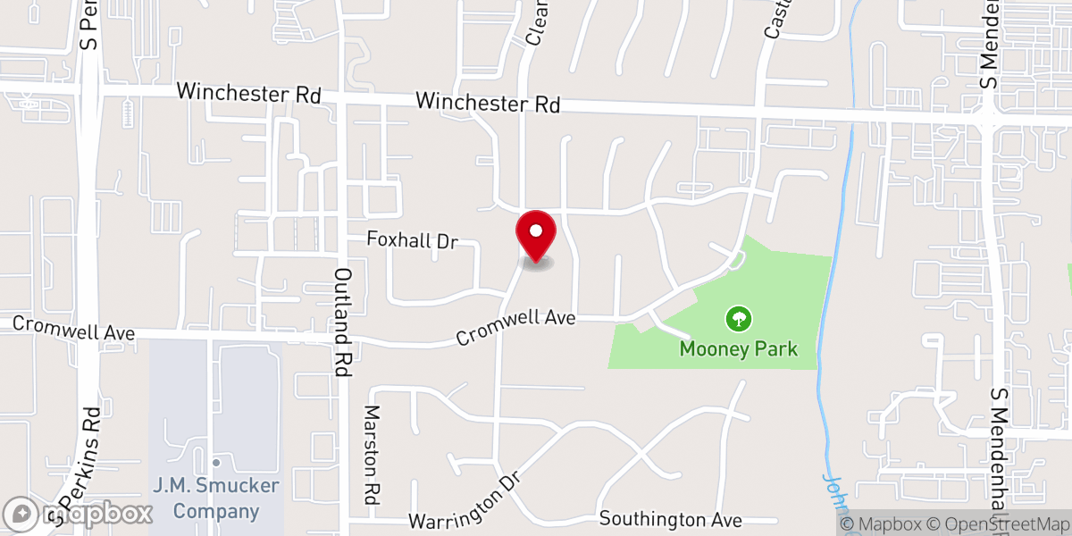 Map showing location of Cromwell Church