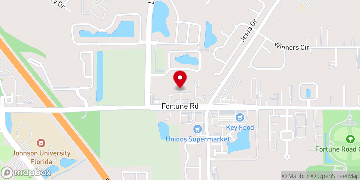 Map showing location of Iglesia Bautista Central Kissimmee