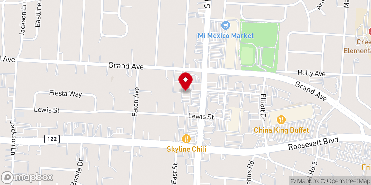 Map showing location of Lewis Street Praise & Worship
