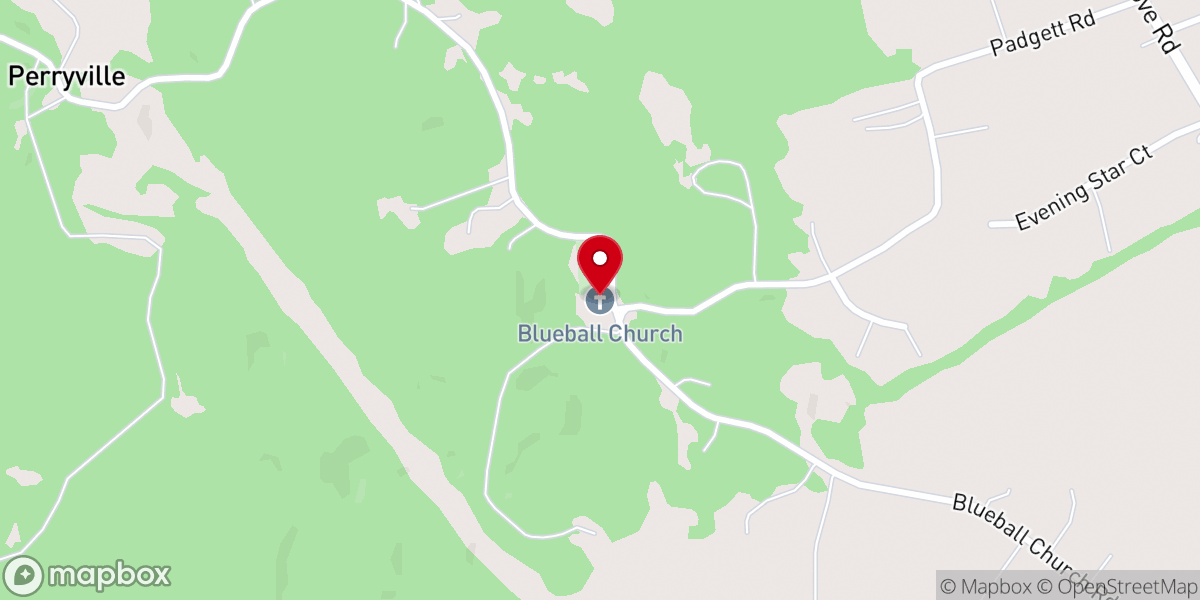 Map showing location of Blueball Church