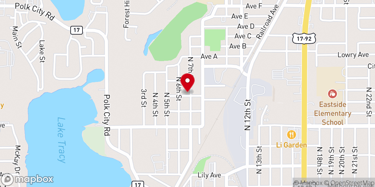 Map showing location of Free Hope Baptist Church