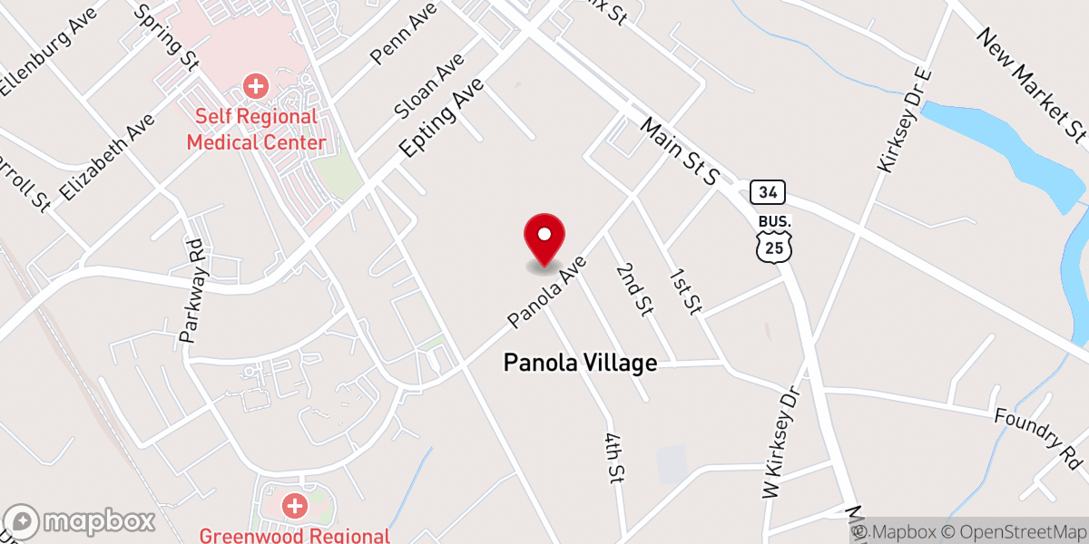 Map showing location of Panola UMC