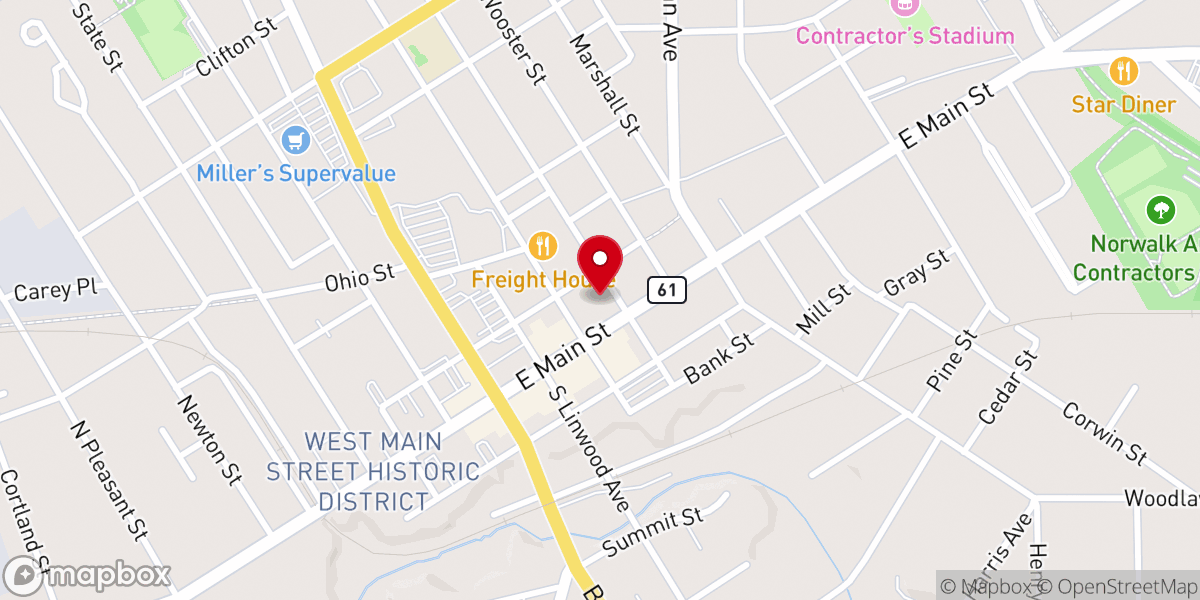 Map showing location of First Baptist Church