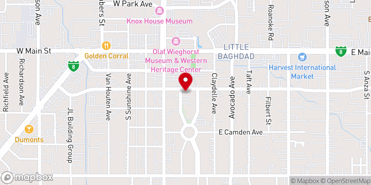 Map showing location of Unity Church of El Cajon