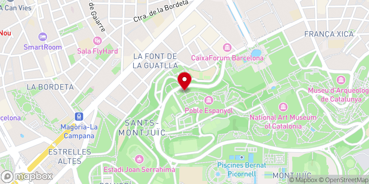 Map showing location of Puerta de Ávila-Pueblo Español