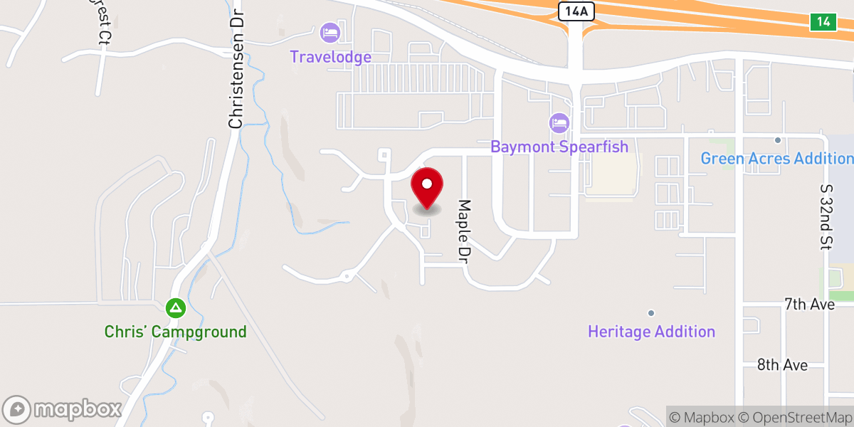 Map showing location of Edgewood Spearfish